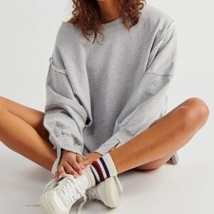 We The Free People Camden Sweatshirt Size S Heather Gray
